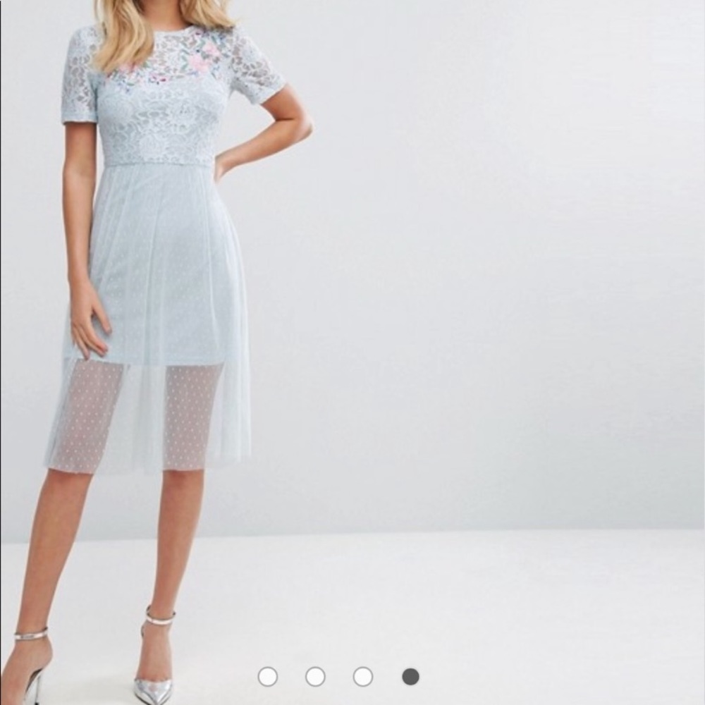 Asos lace embroidered skater dress